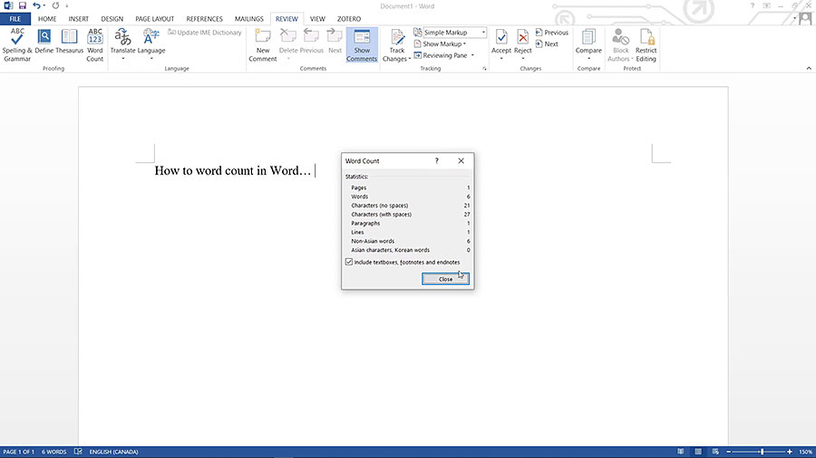 does google docs have a word counter